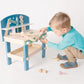Compact Wooden Workbench by Small Foot -Tool Bench Set in Nordic Theme - 21+ Piece Playset Includes Hammer, Saw, Screwdriver, Na