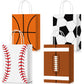 24 Pieces Sports Party Favor Bags Football Party Goodie Bag Sport Party Gift Bags with Handles for Soccer Baseball Basketball Fo