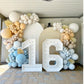 Blue Balloon Arch Kit Dusty Blue Balloon Garland With Double Stuffed Dusty Blue,Pastel Blue, Apricot,White Sand,Grey Balloons Pe