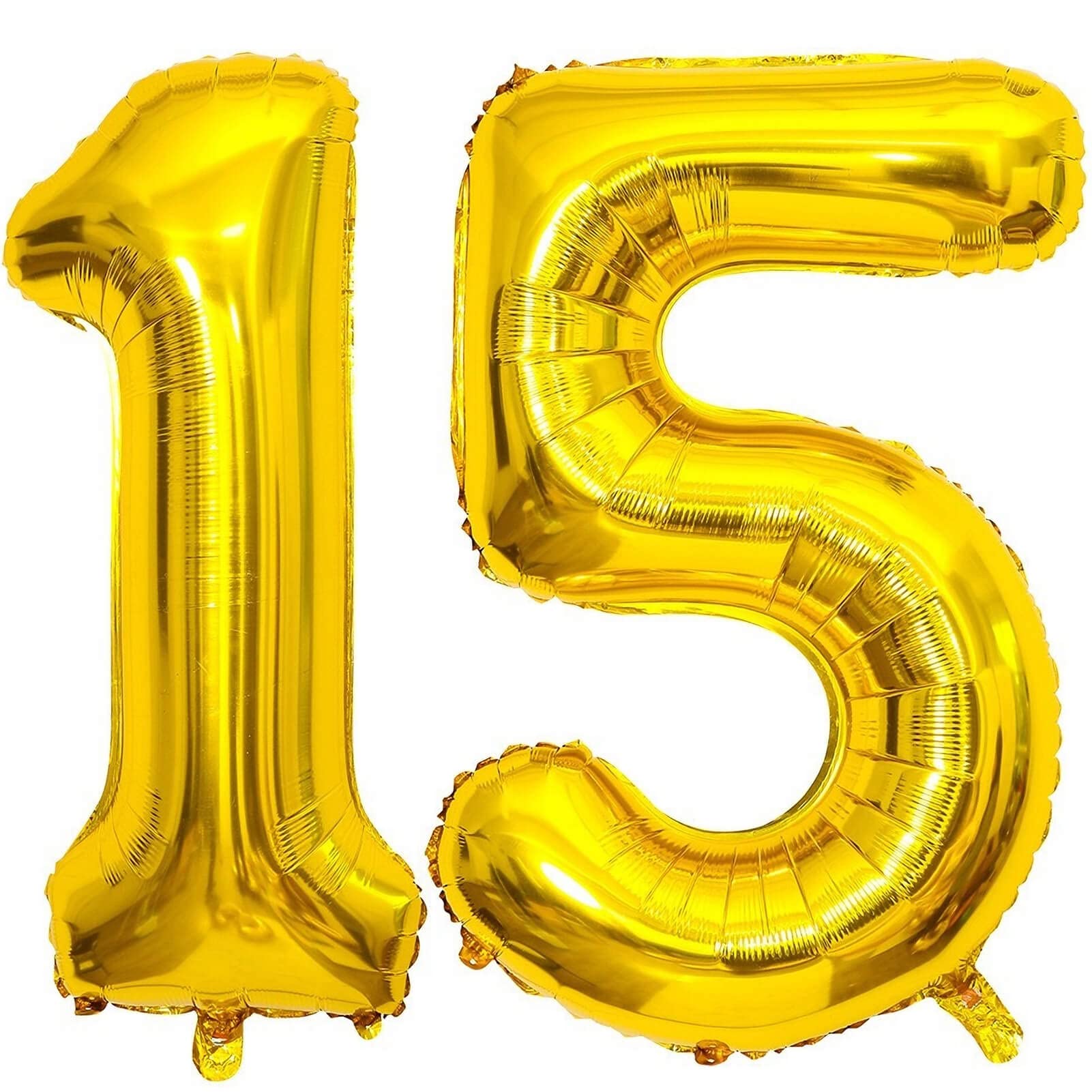 40 Inch Gold 15 Number Balloons Giant 15 Or 51 Balloons Gold Birthday 15 Balloons 15Th Birthday Anniversary Party Decorations Su