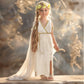 JPXH Greek Costume Kids Children's Goddess Dress Athenian Style Clothing Girl's Roman White Dres-L
