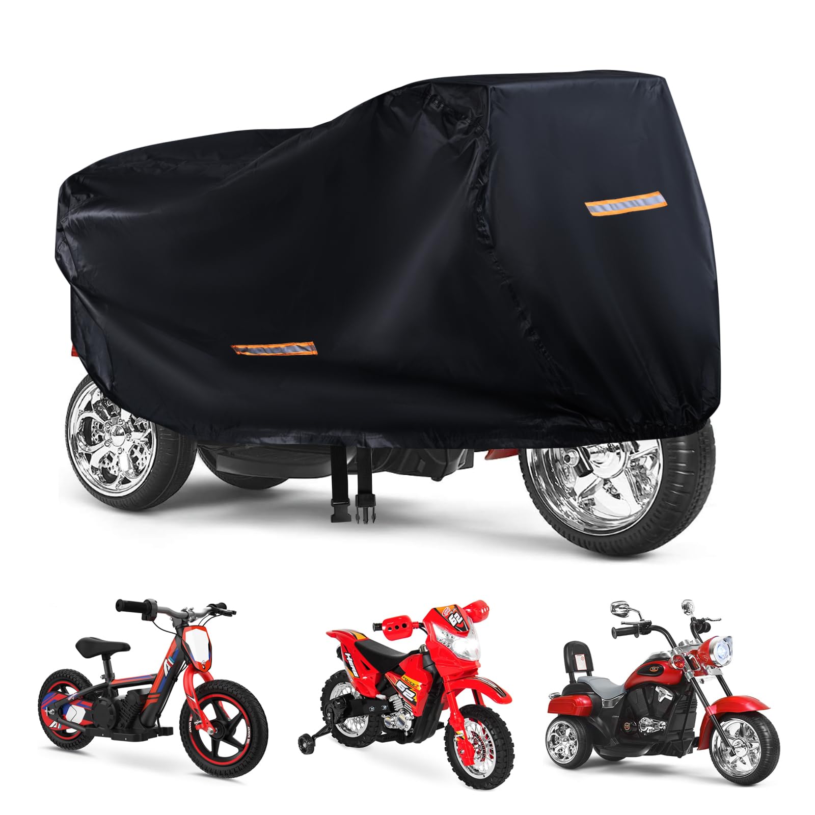 Kids Bike Cover Waterproof Outdoor,Grabado Heavy Duty 420D Kids Motorcycle Bike Cover,Universal Children'S Tricycle Cover With 4
