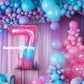 Rainbowq 7 Balloon Number 40 Inch For Boy Or Girl Big Starry 0-9 Foil Mylar Large 7 Number Balloon Happy 7Th Birthday Party Anni