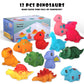 Ganowo 12Pcs No Hole Dinosaur Bath Toys For Toddlers 1-3, Mold Free Baby Bathtub Pool Water Toys For Dinosaur Party Favors Birthday Christmas Easter