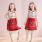 Bvthiynu Princess Dress for Girls Toddler Ocean Adventure Costume Birthday Party Cosplay Fancy Dress up, 3-4 Years Red
