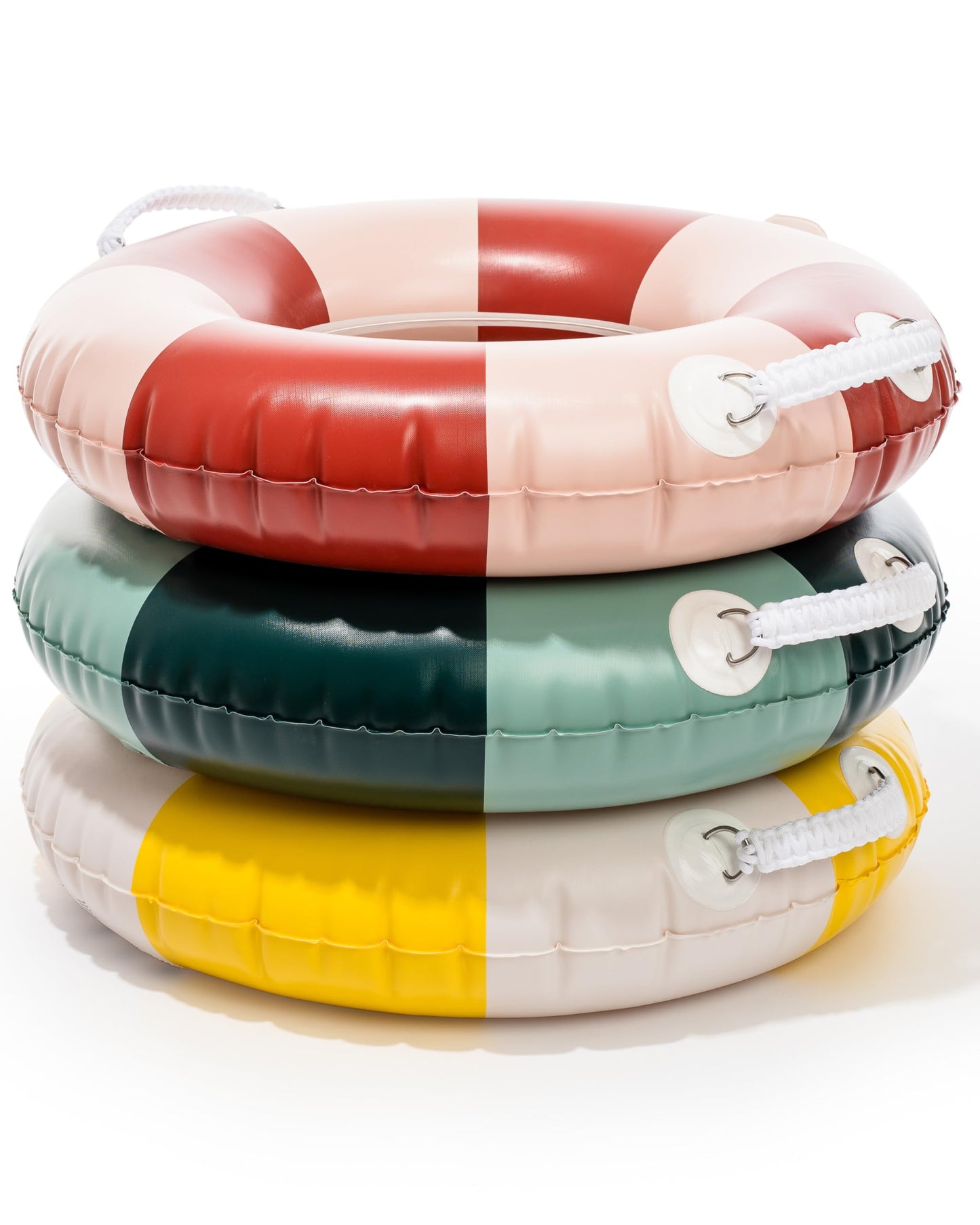 Business & Pleasure Co. Classic Pool Float - Vintage Inflatable Pool Ring For Kids - Riviera Green - S/M