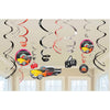 Amscan Nifty 50s Theme Party Rock & Roll Swirl Decorations Value Pack (12 Piece), Multi Color, 10 x 9.5