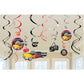 Amscan Nifty 50s Theme Party Rock & Roll Swirl Decorations Value Pack (12 Piece), Multi Color, 10 x 9.5