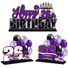 Lingteer Happy 26Th Birthday Purple Acrylic Table Topper Centerpieces Set - Cheers To 26 Years Old Birthday 26Th Bday Party Gift Decorations.