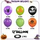 Funhot Halloween Party Balloons, 60Pcs Purple Orange Green Balloons, 12 Inch Orange Black Purple And Green Printed Pattern Decor