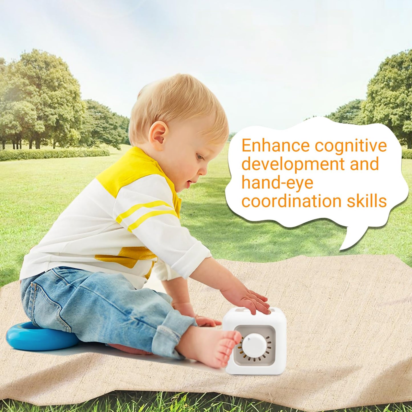 Umeile Montessori Busy Cube For Toddlers 1-3,Car Travel Toys Busy Board Activity Cube,Learning Stocking Stuffers Educational Bir