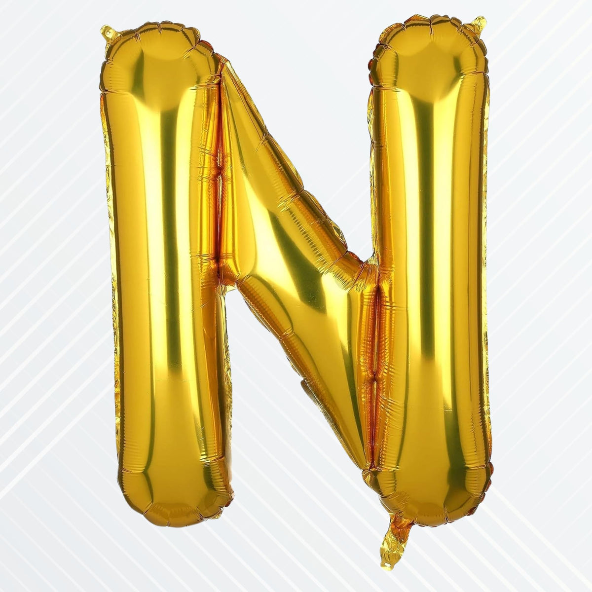 Flyloons Gold Alphabet Letter Foil Balloons for Name N Birthday Decoration Items, Anniversary, Baby Shower, Bachelorette, Weddin
