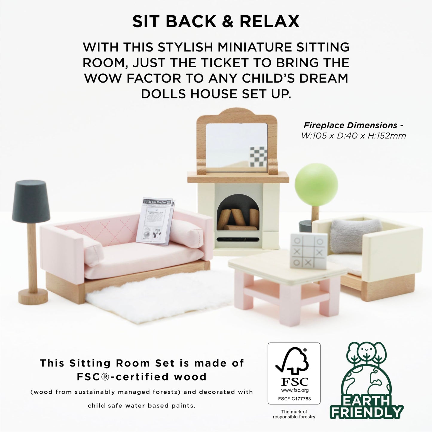 Le Toy Van Daisylane Sitting Room Dollhouse Furniture (Me058)