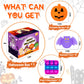 48 Halloween Toys Pack with Pumpkin Box, Halloween Party Favors Gifts for Kids, Halloween Goodie Bag Stuffers with Bubble Push i