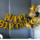 Happy Birthday Balloons Banner, Gold Happy Birthday Foil Balloons 16 Inch Mylar Foil Letter Balloons With 8 Pcs Black Gold Star