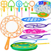Giftexpress Deluxe 27Pcs Big Bubble Wands Assortment With Solution - Assorted Sizes Bubble Makers, Trays & 6Pk Non Toxic Solutio