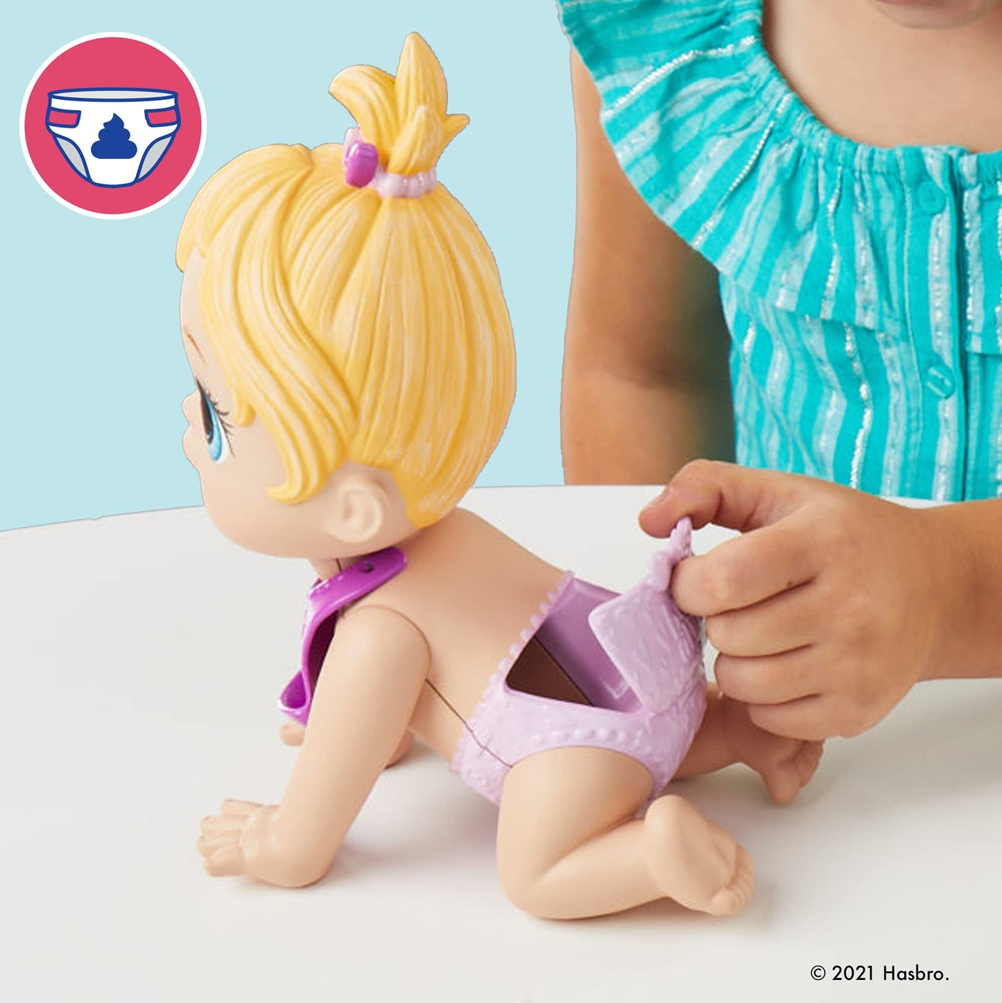 Baby Alive Lil Snacks Doll - 8-Inch Blonde, Eats and Poops, Snack-Themed Toy for Kids 3+ - Plastic, Model F2617