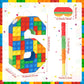 Hooqict Building Blocks 6th Birthday Pinata Set - Number 6, Cardboard, Multicolor, Includes Stick & Blindfold for Kids Party Supplies