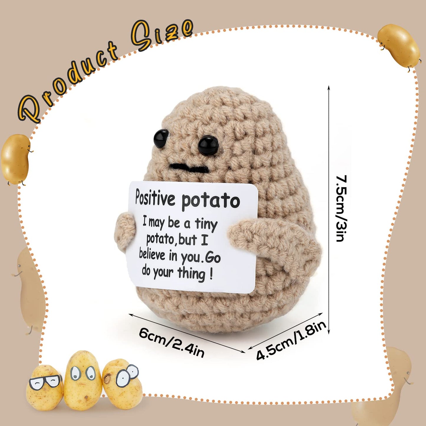 Positive Tulip, Soft Knitted Crochet Tulip with Encouragement Card Inspirational Positive Plant Crochet Flower Wool Doll Emotion
