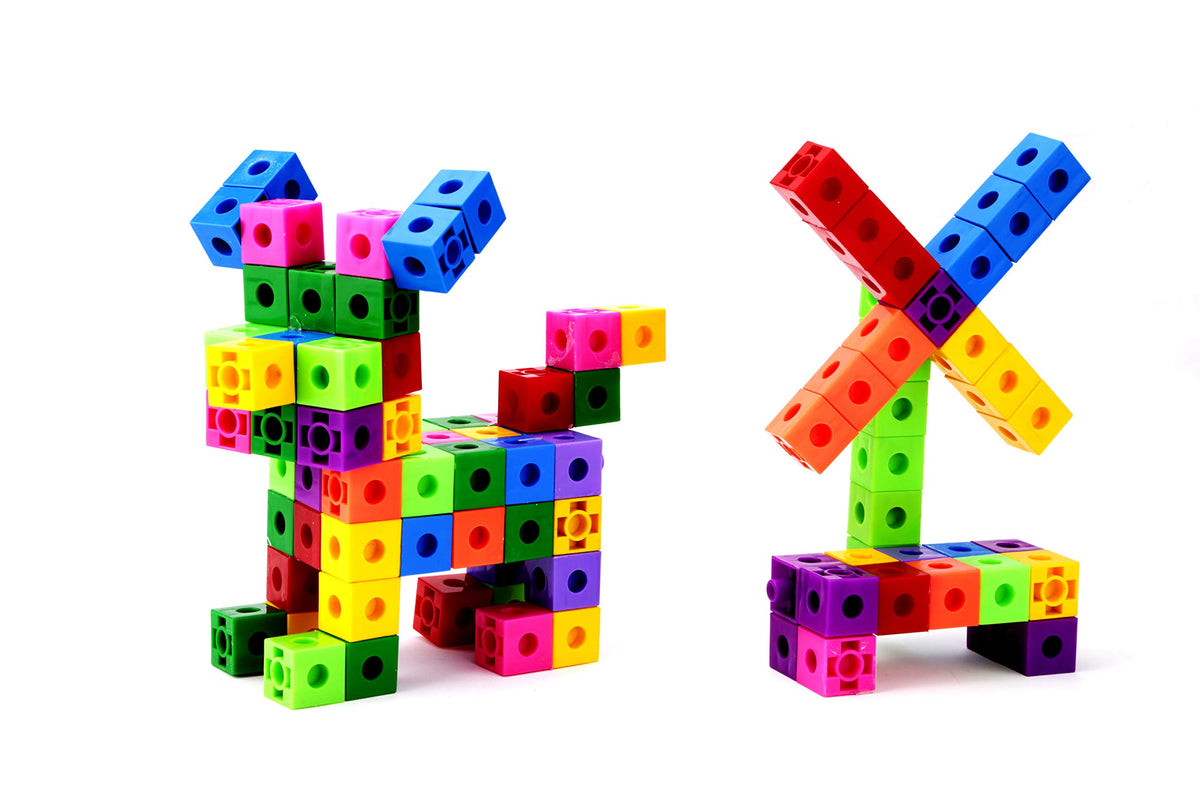 SEEKHO Stem Cubic Blocks, Interlocking, Creative and Learning Educational Toy Set for Kids of + 3 Years  in a Tranparent Bag wi