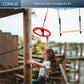 Ninja Kids Hanging Obstacle Course With Swivel Slackline Spinner Wheel Red