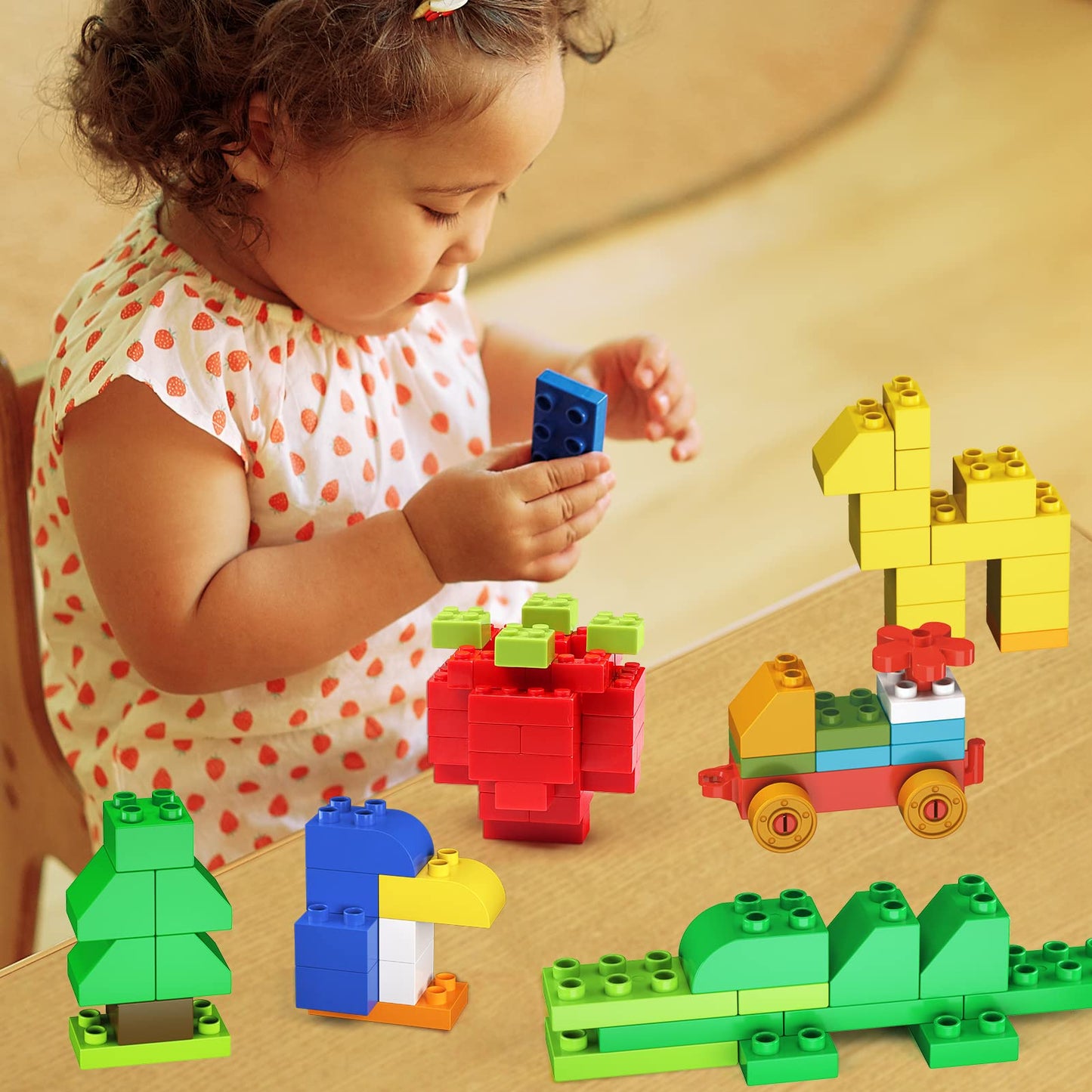 Cutedeer 138 Piece Building Blocks for Kids Toddlers  Classic Big Bricks Set Compatible with All Major Brands  STEM Large Building Toys with Gift Box for All Ages Boys Girls