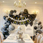 Happy Birthday Banner,Happy Birthday Decorations Black And Gold Birthday Flag Bunting For Birthday Party Backdrop Decor,Happy Bi
