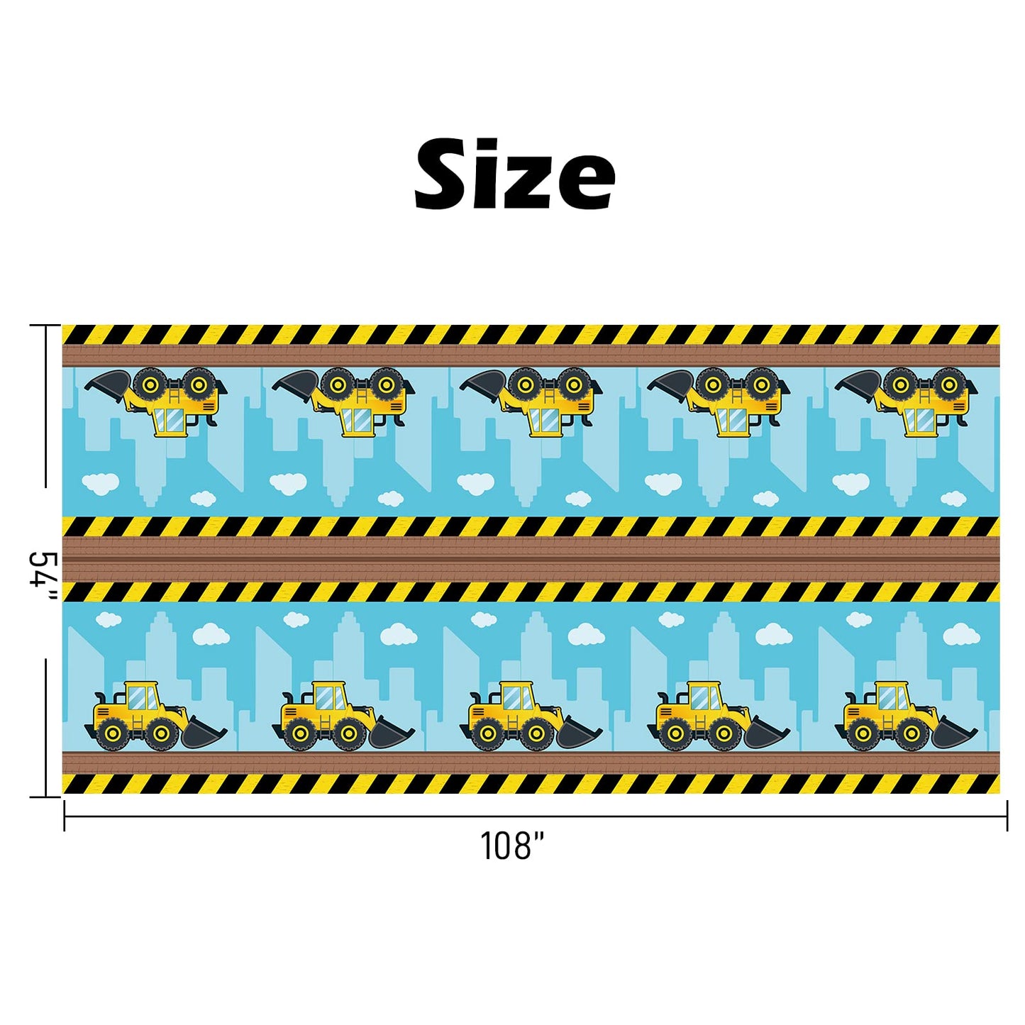WERNNSAI 2 PCS Construction Table Cloth - Construction Birthday Party Supplies Plastic Dump Truck Tablecloth Excavator Table Cov
