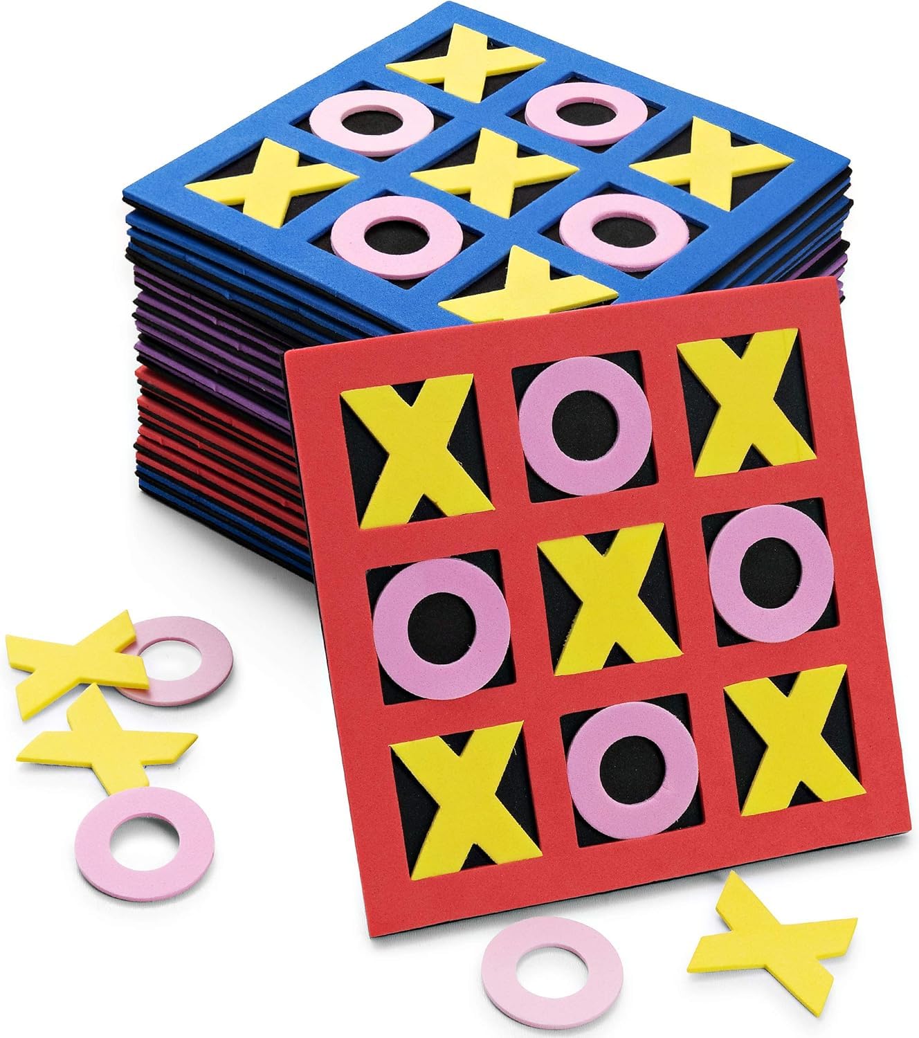 Tic Tac Toe (Bulk Pack Of 120) 5''X5'' Foam Tic-Tac-Toe Mini Board Game Toys For Kids, Birthday Party Favors, Goody Bag Stuffers