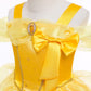 Princess Belle Costume For Girls Birthday Party Outfit Halloween Cosplay Dress Up With Accessories 9-10
