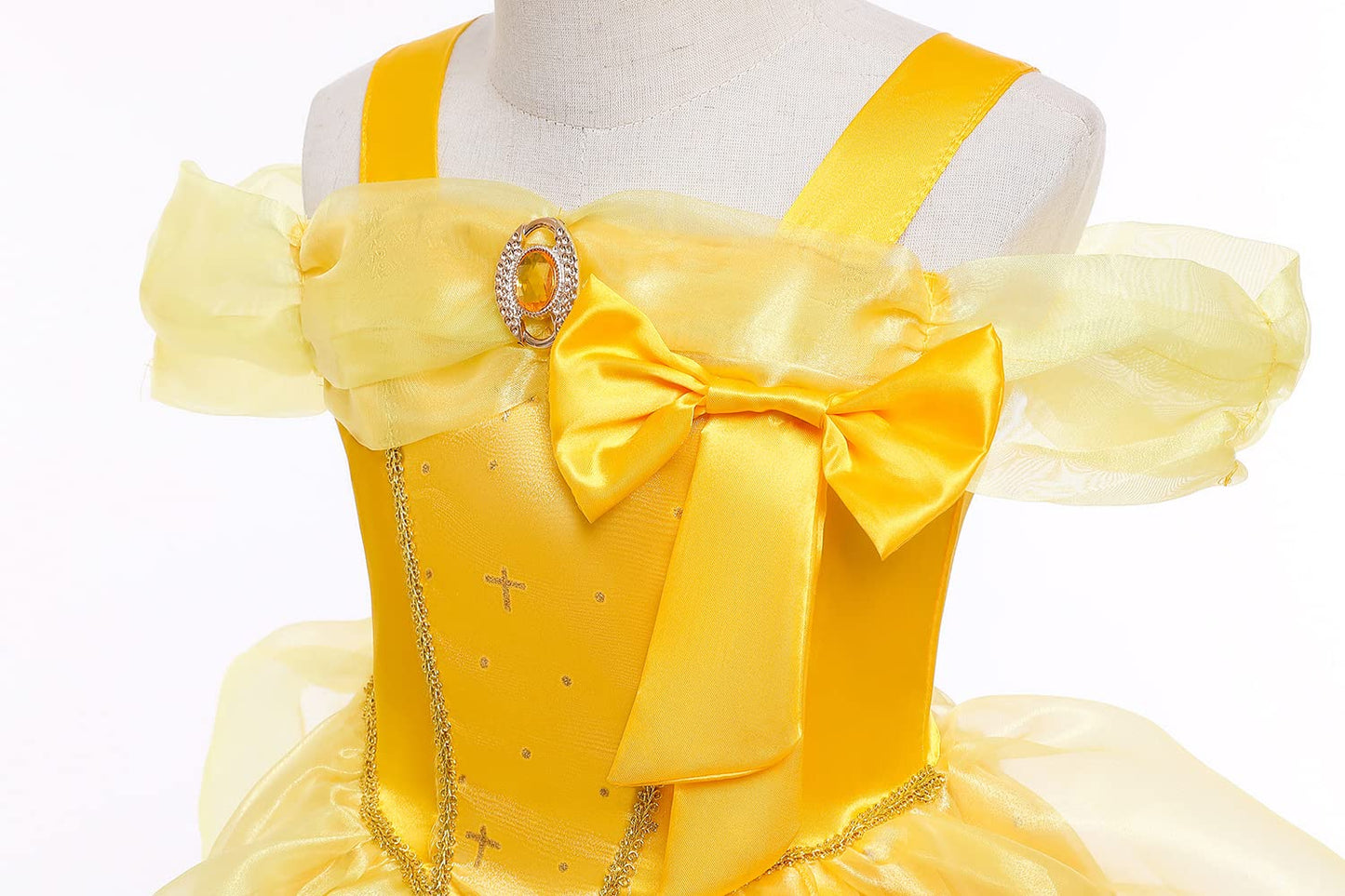 Princess Belle Costume For Girls Birthday Party Outfit Halloween Cosplay Dress Up With Accessories 9-10