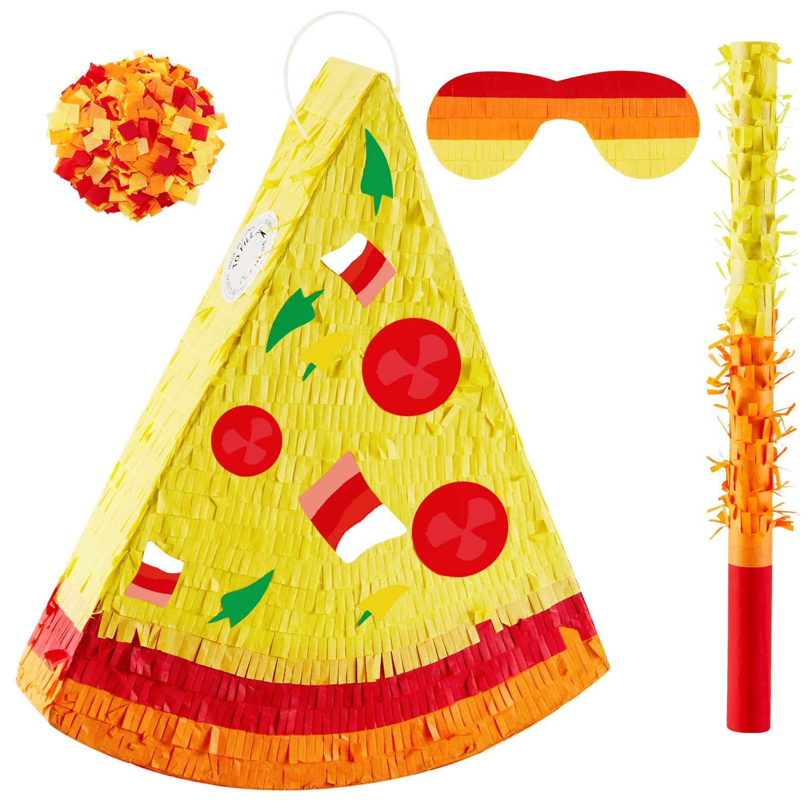 Lewtemi Pizza Piñata Pizza Party Favors Pizza Birthday Party Supplies With Stick Confetti And Blindfold Pizza Shower Theme Decorations For Pizza Supply
