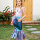 Itvti Little Girls Mermaid Costume Princess Dress Up Ariel Outfits With Accessories Wig Birthday Party Halloween Cosplay, Pink, 3-4 Years(Tag 110)