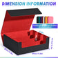 Uaono Card Storage Box For Trading Cards, 1800+ Pu Leather Commander Card Deck Case, Magnetic Closure Card Holder Fits For Magic Game Cards(Black&Red)