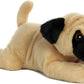 Aurora Adorable Flopsie Pug-Ger Stuffed Animal - Playful Ease - Timeless Companions - Brown 12 Inches
