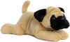 Aurora Adorable Flopsie Pug-Ger Stuffed Animal - Playful Ease - Timeless Companions - Brown 12 Inches
