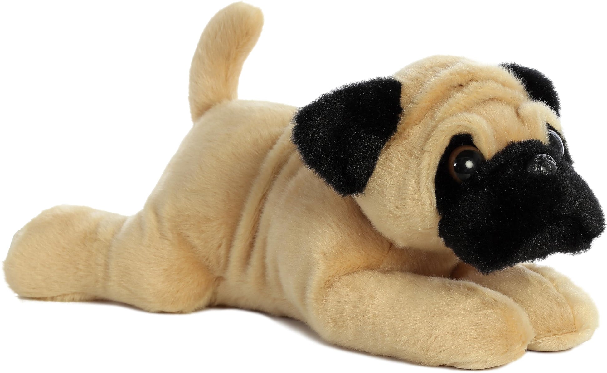 Aurora Adorable Flopsie Pug-Ger Stuffed Animal - Playful Ease - Timeless Companions - Brown 12 Inches