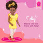 Glitter Girls - 14-Inch Fashion Doll - Brown Hair & Hazel Eyes - Medium - Dark Skin Tone - Gold Ruffle Dress & Pink Glitter Shoe