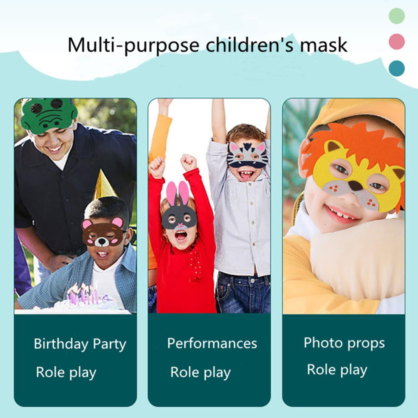 Jtnohx Felt Animal Masks, 10 Pcs Halloween Mask, Animal Costume For Birthday Party Supplies (Mix Mask Mask)