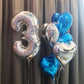 Blue Silver Heart Balloons,10Pcs Light Blue Foil Heart Shaped Love Balloons,18Inch Dark Blue Silver Helium Mylar Balloons For Va