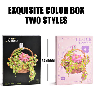 Sathibi Flower Bouquet Building Set, Flowers Basket Bonsai Plants With Led Light, Botanical Collection Wall Decor, Creative Buil