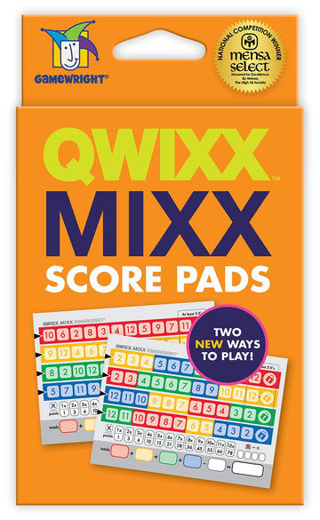 Gamewright Qwixx Mixx Replacement Scorecards - Multi-colored Paper for Qwixx Game, Model 1201-2, Fast Family Dice Game, Ages 8+