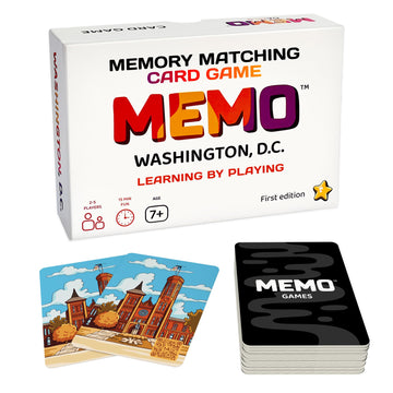 MEMO Washington, D.C. Landmarks - Memory Matching Card Game for Adults, Kids & Teens - Fun & Educational Family Friendly Concent