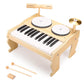Oathx Kids Piano Keyboard, 25 Keys Digital Piano Toys With Drum Set And Volume Adjustable, 6 In 1 Musical Instruments For Kids Toddlers Baby Children, Wooden Mini Piano Gifts For Girls Boys Ages 3+