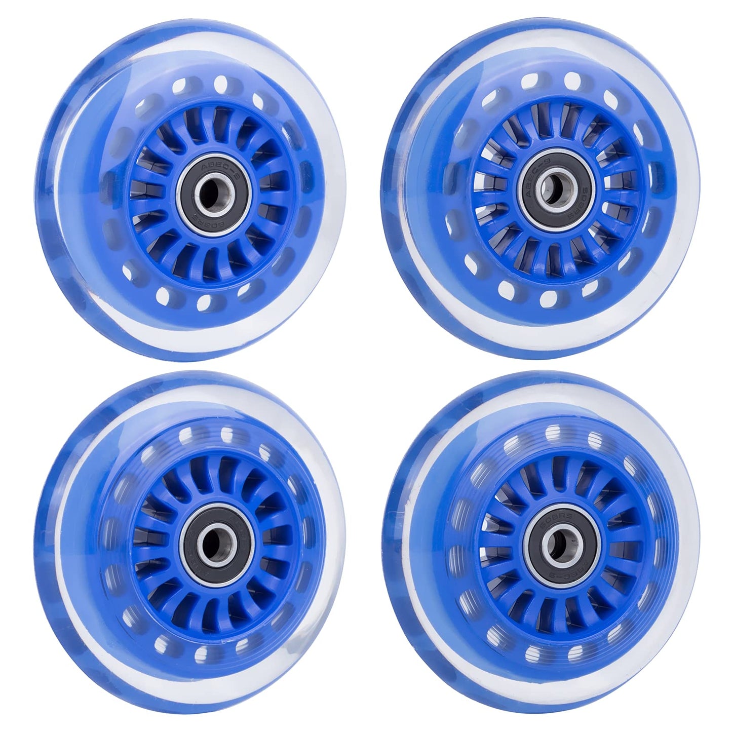 AOWISH Ride on Swing Twist Wiggle Car Polyurethane Replacement Wheels w/Bearings ABEC-9 (2 Front Wheels with Convex Hub, 2 Rear