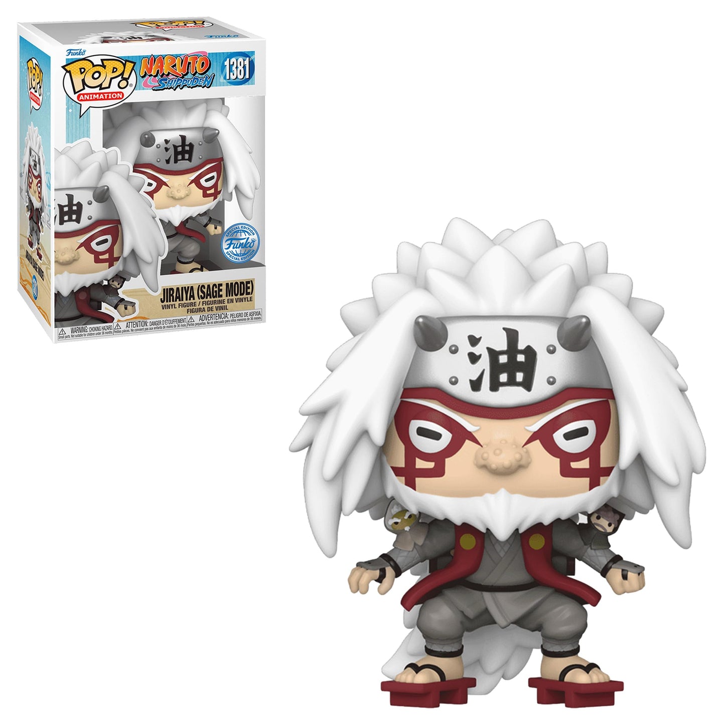 Funko Pop! Animation Jiraiya Sage Mode Figure #1381 - Multicolor Vinyl, One Size, Exclusive Sanin Edition