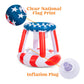Inflatable Pool Floats Set American Flag Volleyball Net & Basketball Hoops, Swimming Pool Game Toy For Kids And Adults, Floating, Volleyball Court (105”X28”X35”)|Basketball (27”X23”X27”), Red White