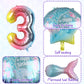Mermaid 3Rd Birthday Decorations, 8Pcs Mermaid Birthday Decorations Balloons, 40 Inch Rainbow Number 3 Balloon, Large Helium Foil Mermaid Tail Balloon, Seashell Balloons For Mermaid Party Supplies