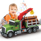 Mostop Logging Truck Kids Toy For 3 4 5 6 7 8 Year Old Boys, 15 Farm Logging Truck With Crane And 6 Trunks, Lights, Sounds, Fric