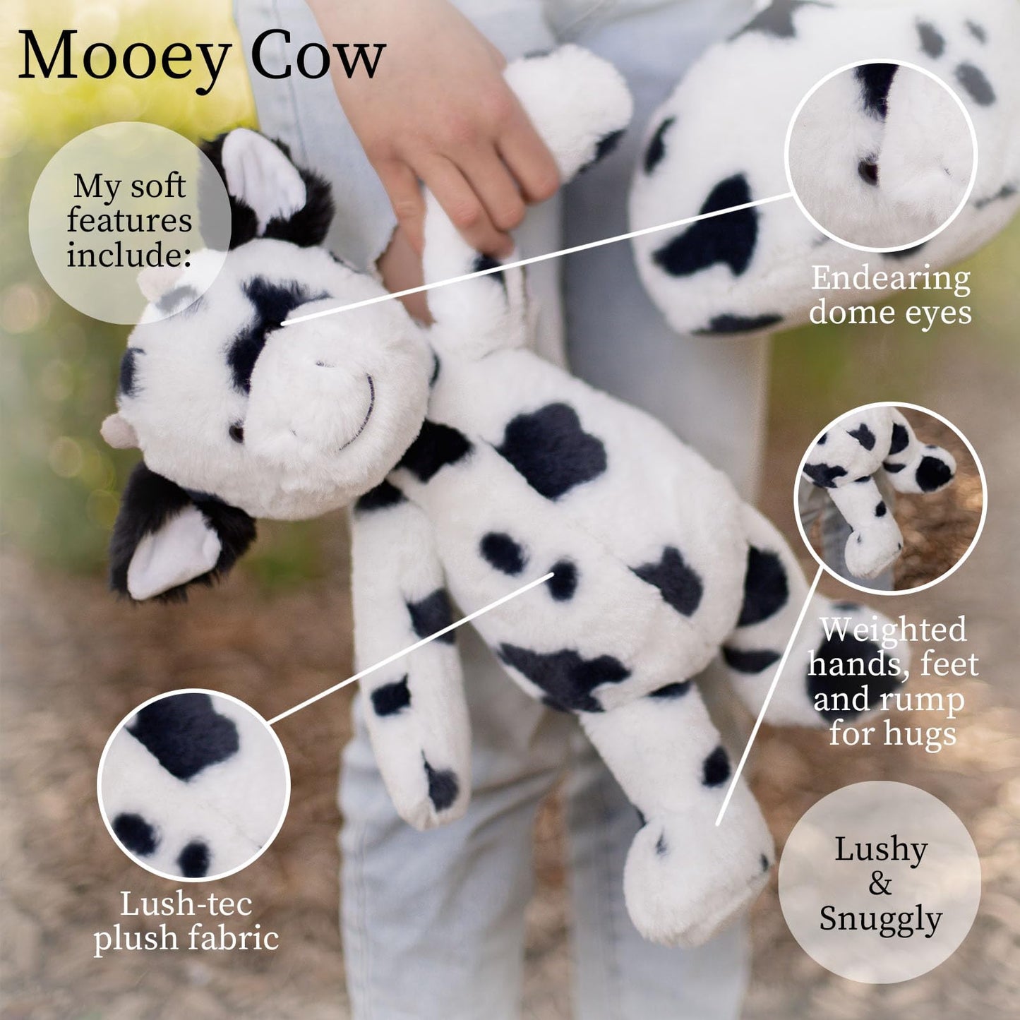 World's Softest Plush Cow, Lushee, Large, 16'' Stuffed Animal for Baby, Toddler, Kids, Adults - Cow Plush Toy-Adorable Toy Made